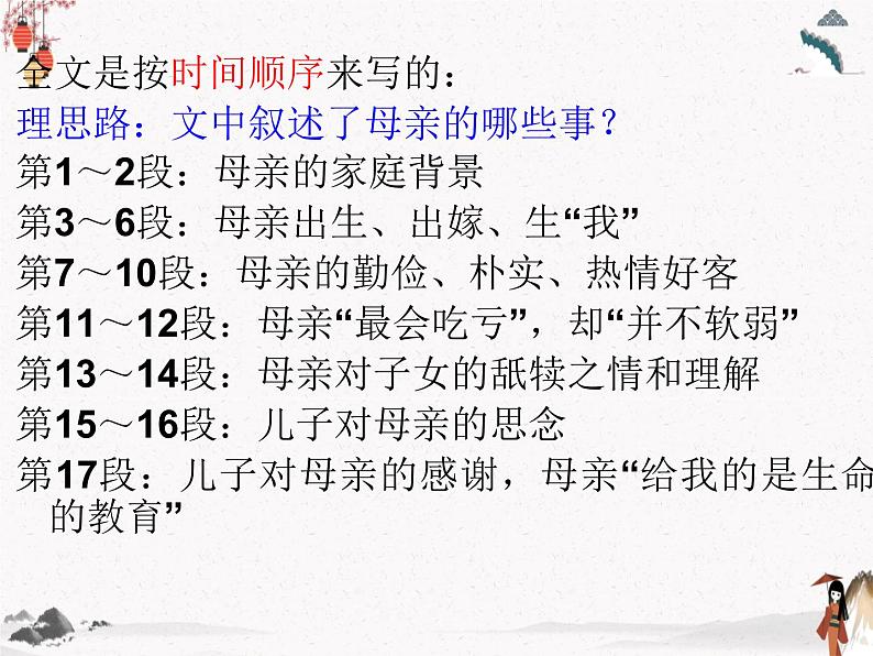 《我的母亲》课件 高教版中职语文基础模块上册08