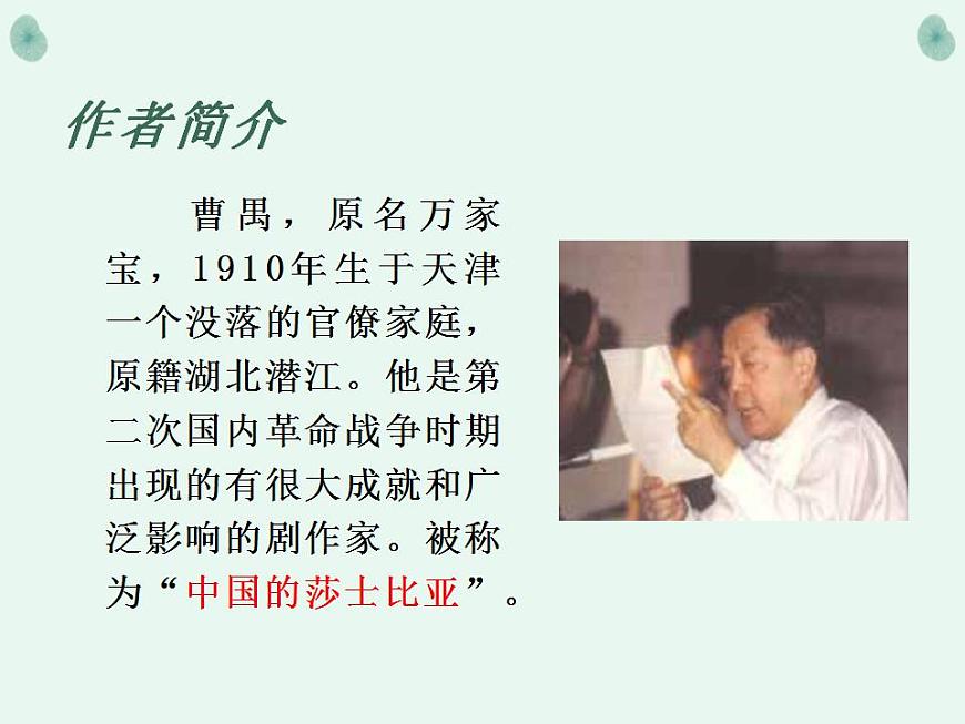 部編高教版 中職語(yǔ)文 基礎(chǔ)模塊下冊(cè) 3-3雷雨 （課件）第6頁(yè)