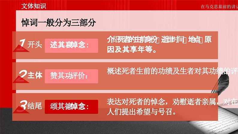 一《在马克思墓前的讲话》课件08