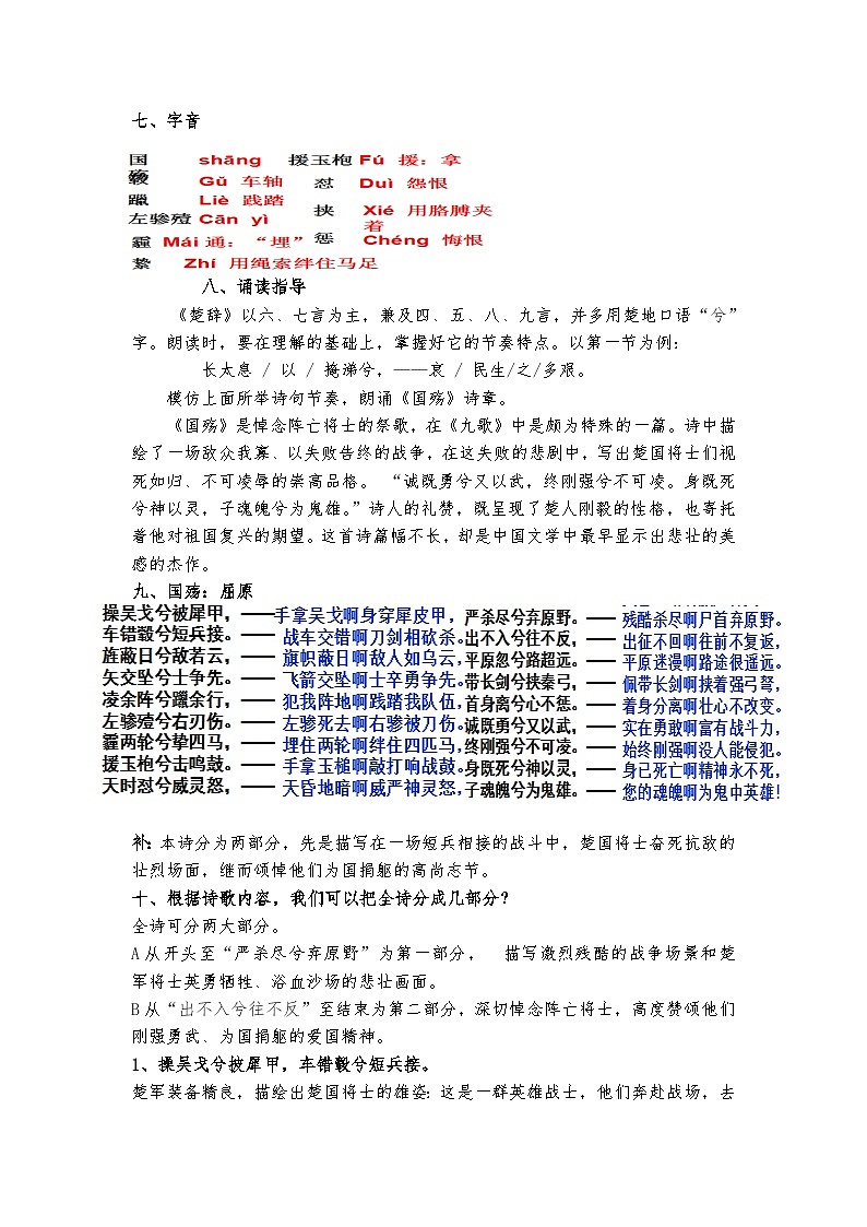 高教版 中职语文 拓展模块 第六单元 28《国殇》课件+教案03