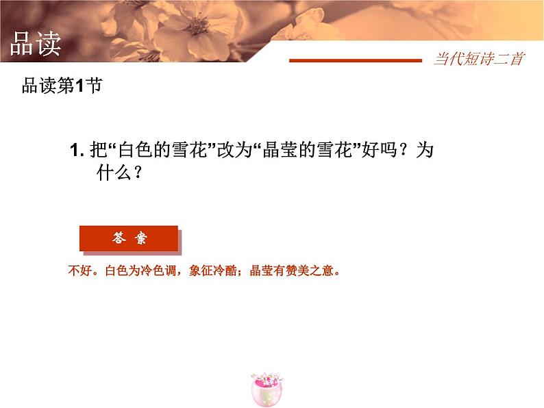 中职语文基础模块当代短诗二首课件07