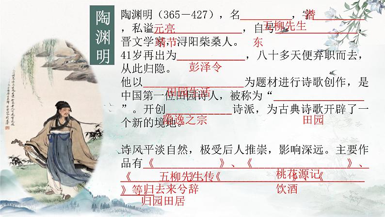 【公开课可用】中职语文高教版基础模块上册 《归园田居》《山居秋暝》(课件)第5页