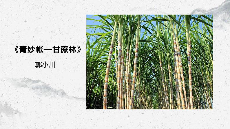部编高教版中职语文基础模块下册6-2《青纱帐—甘蔗林》课件01