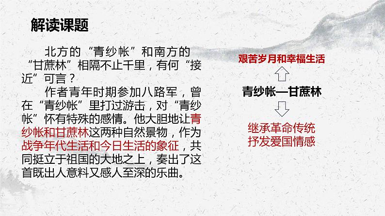 部编高教版中职语文基础模块下册6-2《青纱帐—甘蔗林》课件07
