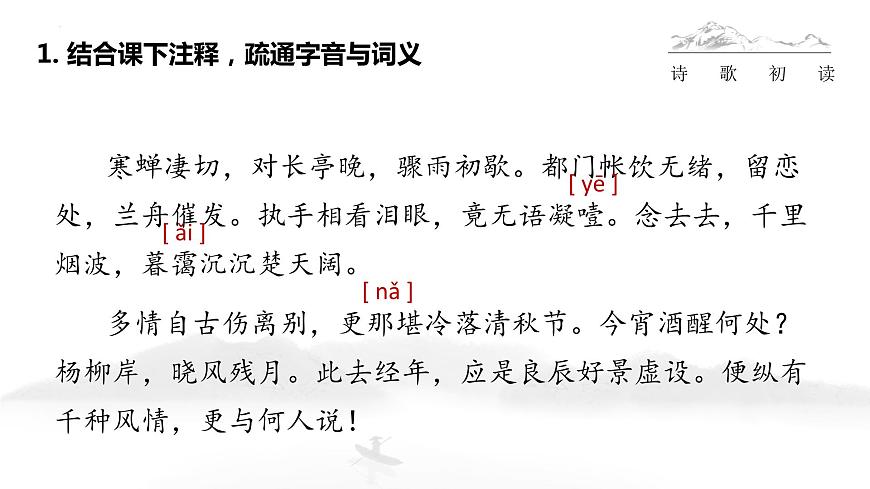 部編高教版2023中職語文職業(yè)模塊 8.1《雨霖鈴》課件第6頁