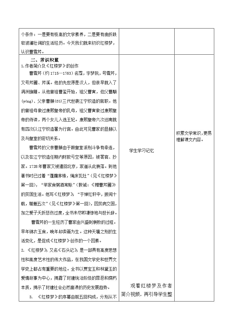 部编高教版2023中职语文基础模块上册《林黛玉进贾府》-课件+教学设计02