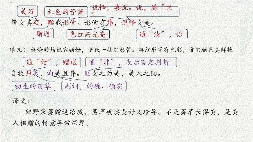 《靜女》-2024-2025學(xué)年高一基礎(chǔ)模塊上冊同步備課教學(xué)課件（高教版2023）第8頁