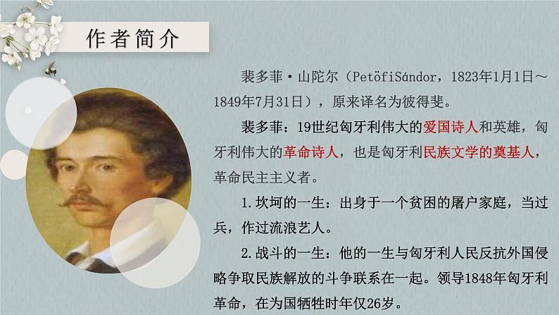 【中职专用】高一语文同步(高教版2023基础模块上册)第2.1《诗二首 我愿意是急流》课件第5页