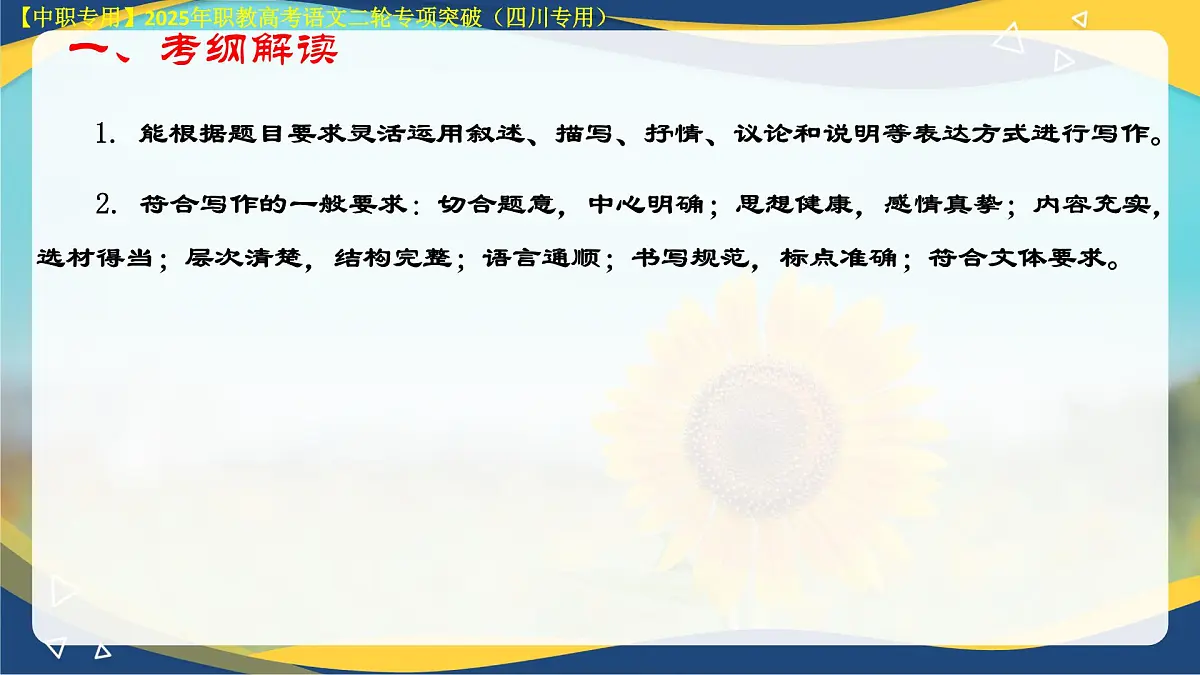 专项14:作文(课件)-【中职专用】2025年对口升学语文二轮专项突破(四川专用)第4页