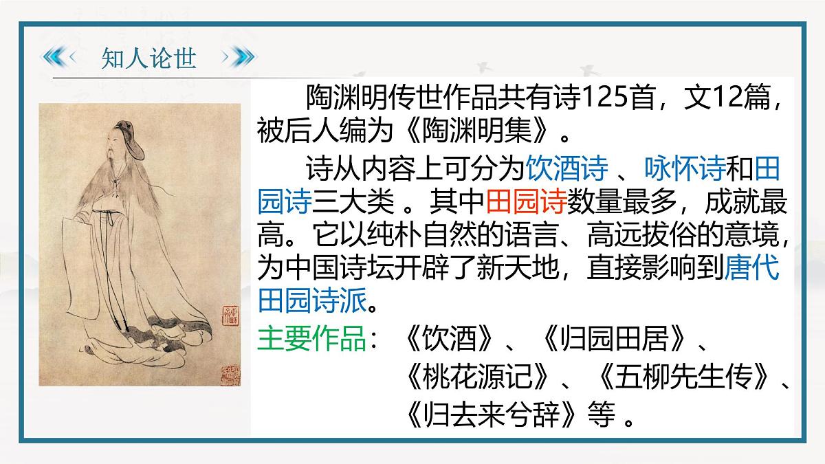部编高教版2023 中职语文 基础模块下册 第七单元第一课 归园田居(其一)-课件第4页