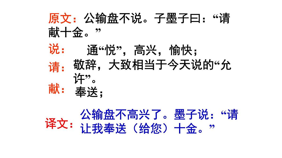 中职 语文 部编高教版(2023) 基础模块 上册 第六单元三 公输 课件第7页