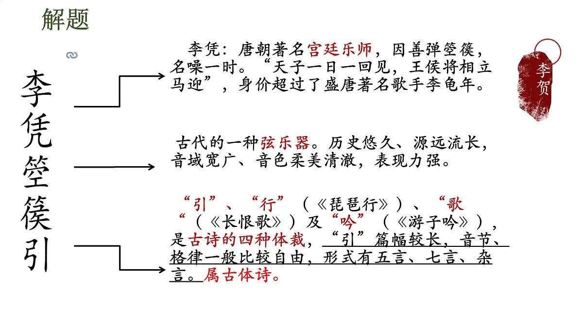 中职 语文 部编高教版(2023) 基础模块 上册 古诗词诵读李凭箜篌引 课件第8页