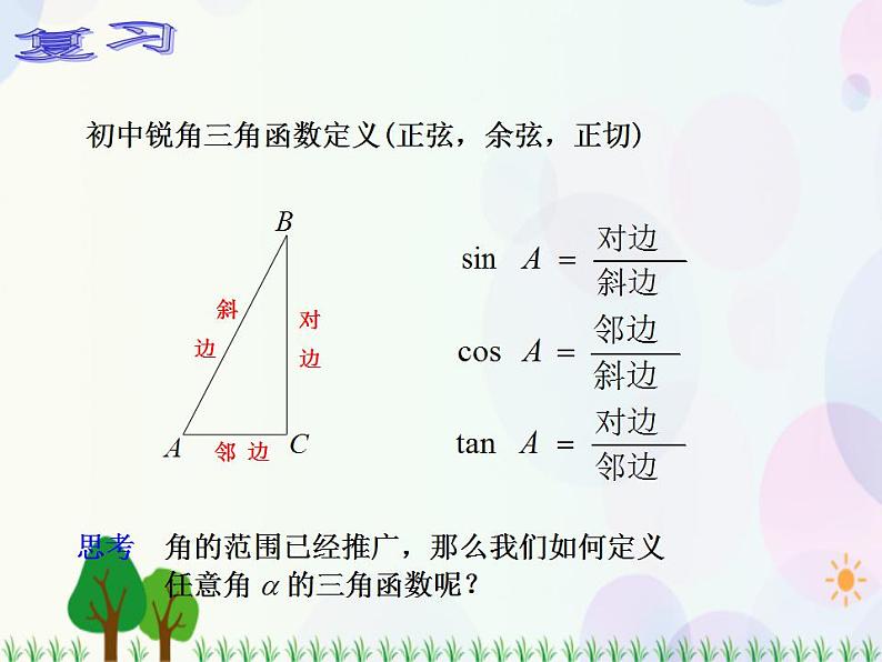 【人教版】中职数学(基础模块)上册:5.2《任意角的三角函数》课件+教案02