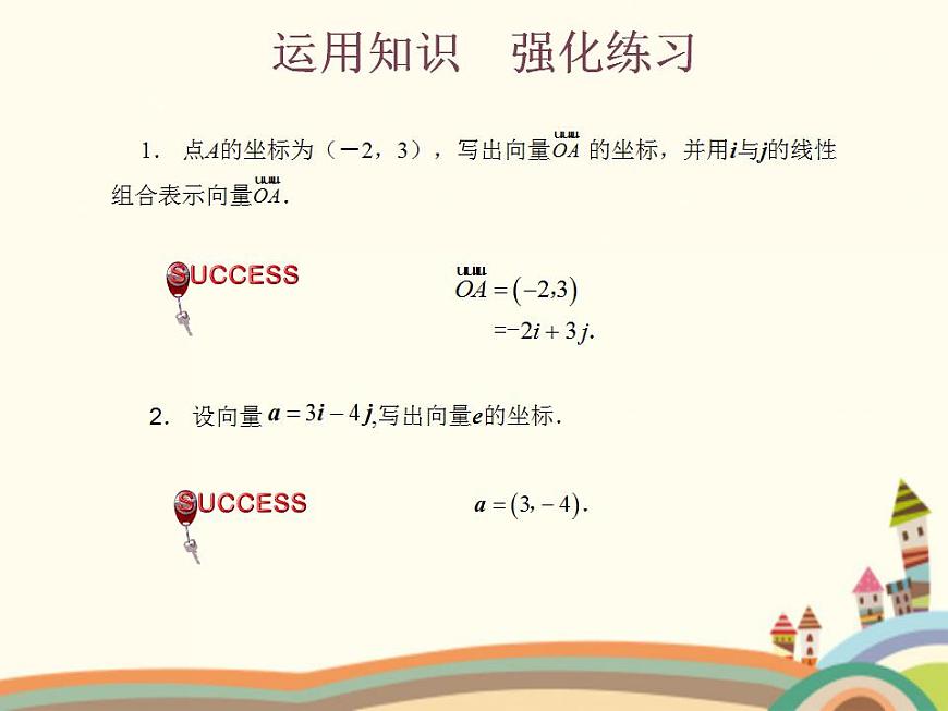 【語文版】中職數(shù)學(xué)基礎(chǔ)模塊上冊(cè):6.3《平面向量的坐標(biāo)表示》ppt課件(1)第7頁