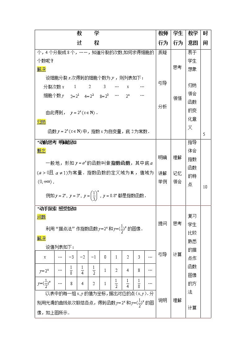 高教版中职数学基础模板上册4.2.1指数函数及其图像与性质教案第2页