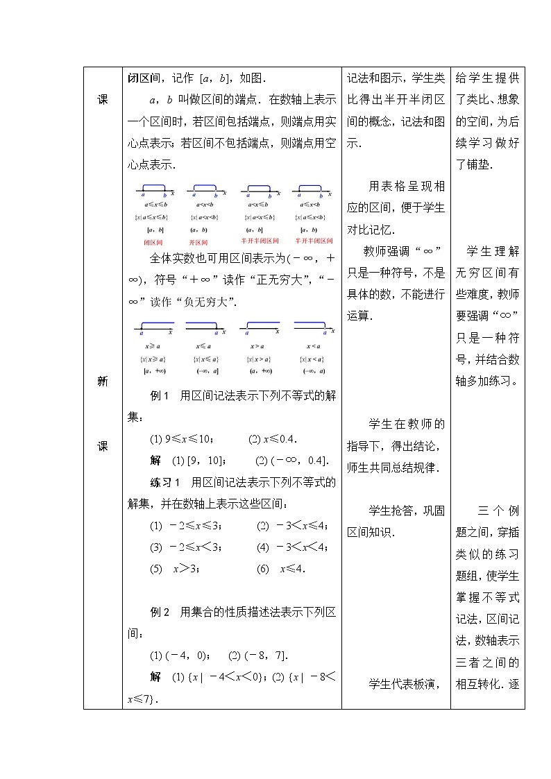 2.2 不等式的解法 教案(表格式,5课时)02