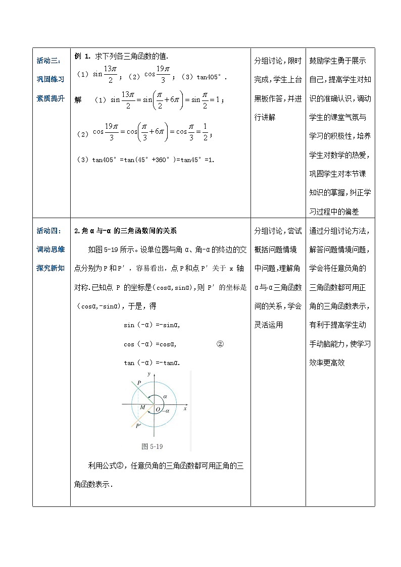 【中职专用】高中数学 人教版2021·基础模块上册 5.2.3 诱导公式(教案)第3页