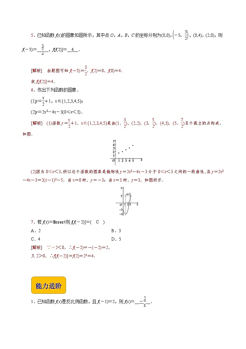 【同步练习】(高教版2021)中职高一数学 基础模块上册 3.2 函数的表示方法(练习)(解析版)第2页