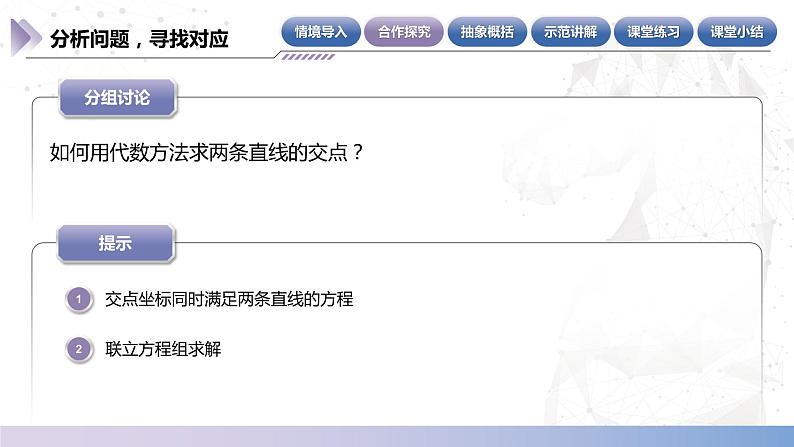 【北师大版中职数学】基础模块下册 6.4 两条直线的交点(课件+教案)05