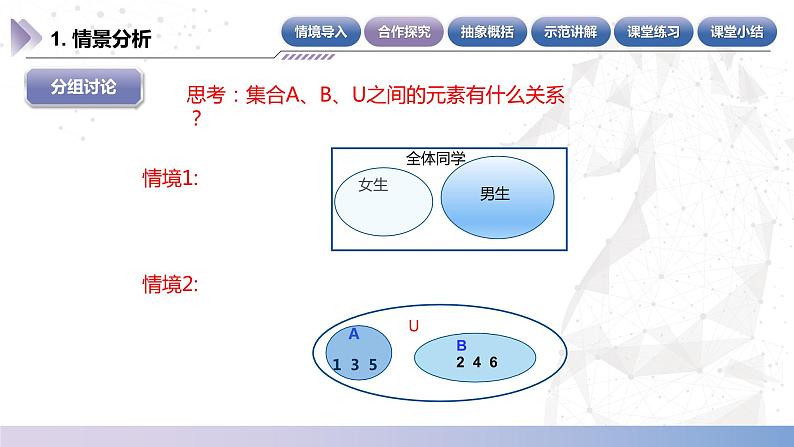 【中职数学】北师大版基础模块上册 1.3.3《全集与补集》(课件+教案)06