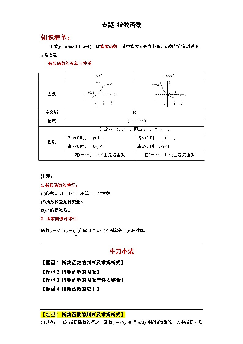 指数函数(原卷版)第1页