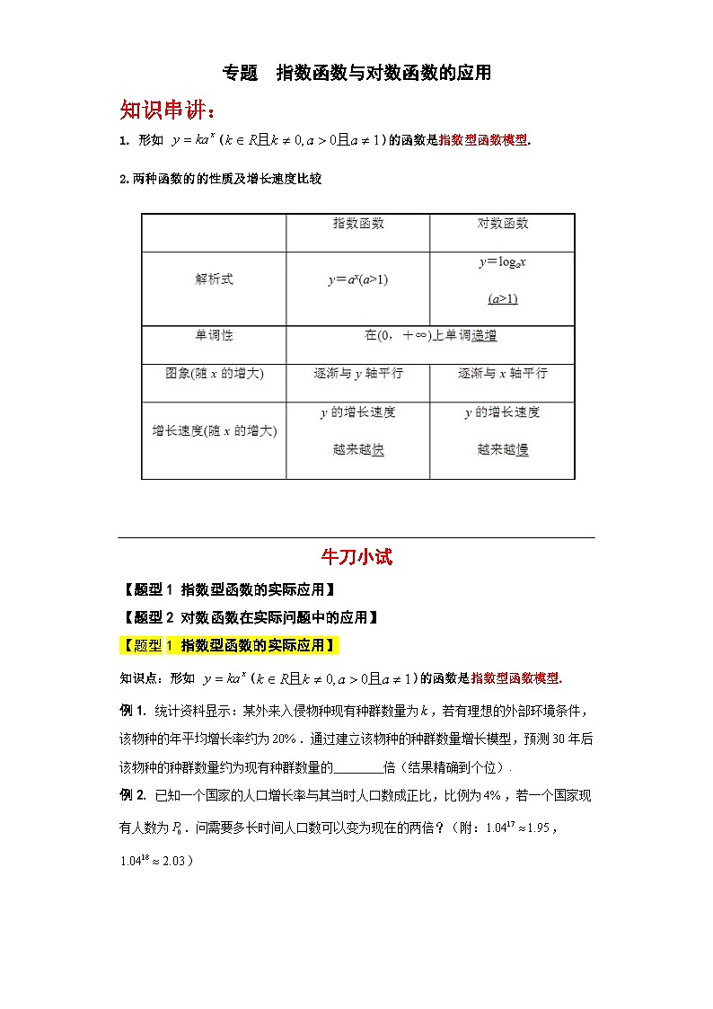 专题05 指数函数与对数函数的应用(原卷版)第1页