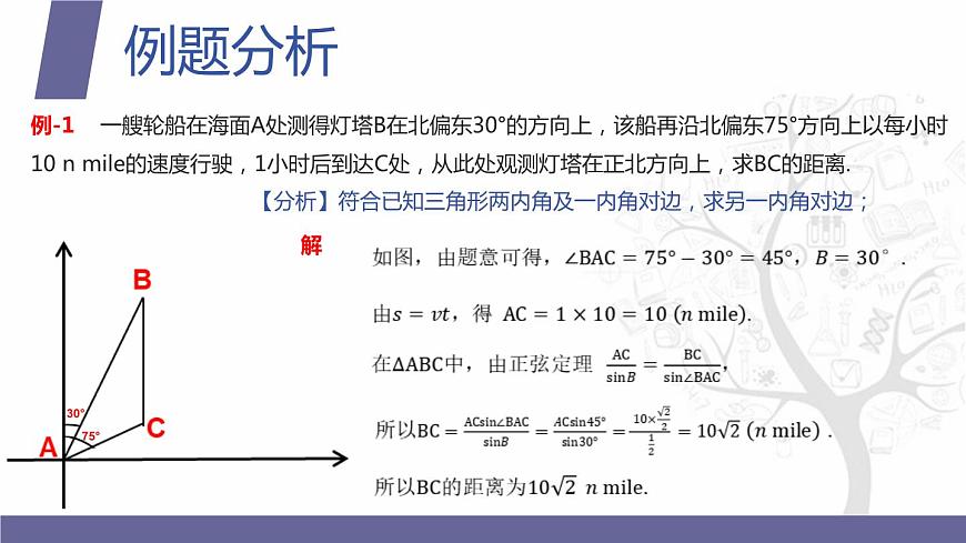 北師大版《中職數(shù)學(xué)(拓展模塊一 上冊)》第19課 三角計(jì)算應(yīng)用舉例 課件第5頁