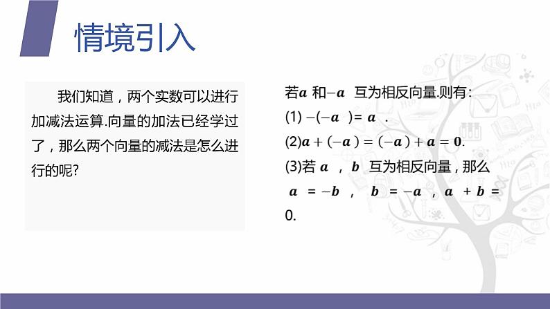 北师大版《中职数学(拓展模块一 上册)》第33课 平面向量的减法 课件第3页