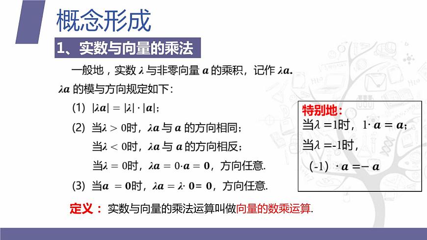北師大版《中職數(shù)學(xué)（拓展模塊一 上冊）》第34課 平面向量的數(shù)乘運算 課件第6頁