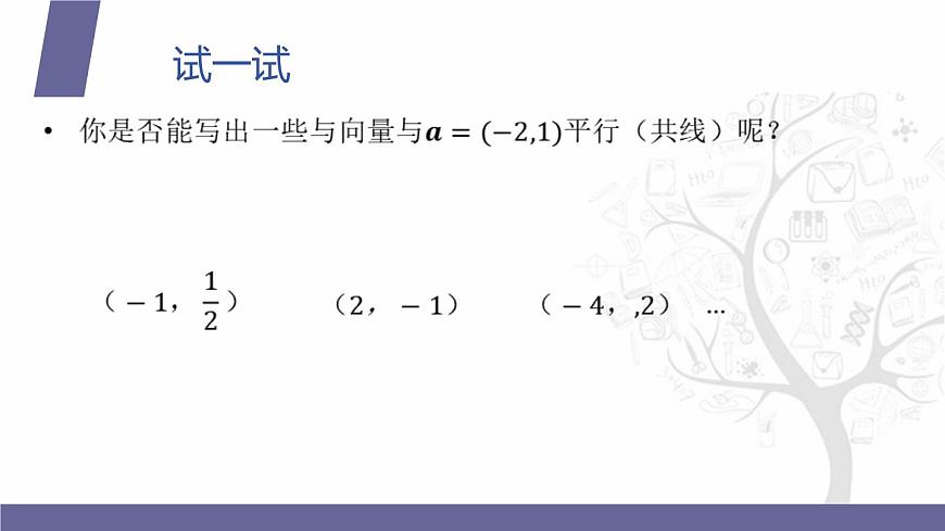 北師大版《中職數(shù)學(xué)(拓展模塊一 上冊(cè))》第36課 平面向量平行的坐標(biāo)表示 課件第6頁(yè)