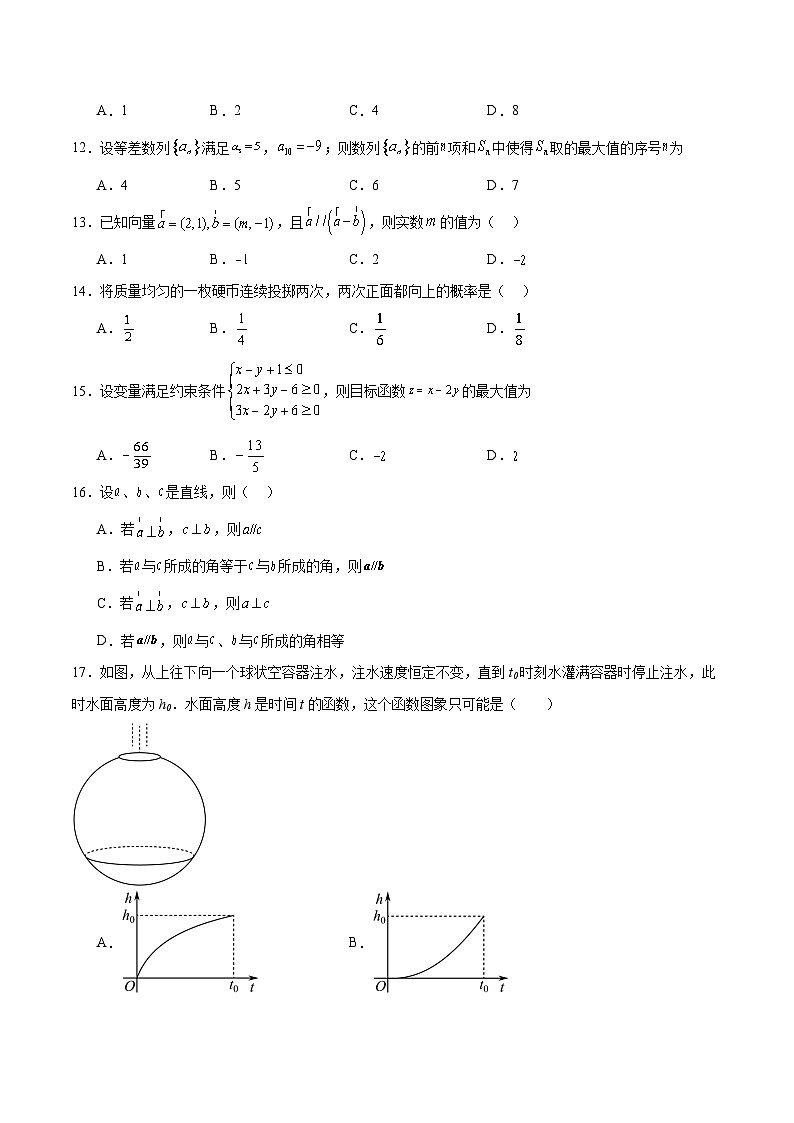 中职高考数学模拟卷04(山东适用)(原卷版)第2页