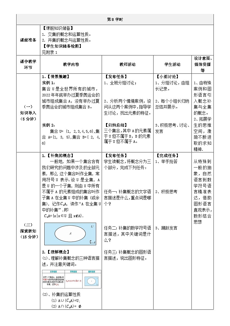 中职数学北师大版基础模块上册1.3.3 全集与补集 课件+教案02
