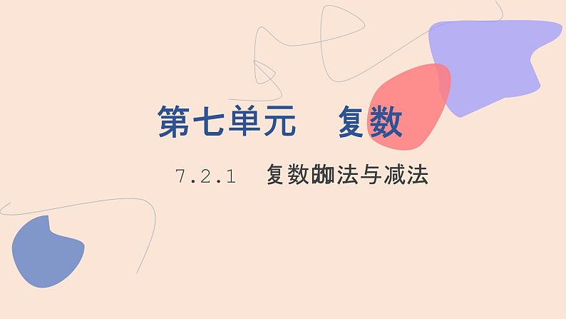 中职数学拓展模块7.2.1 复数的加法与减法 课件01