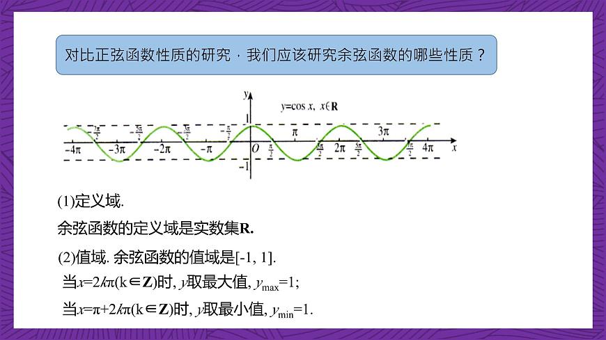【課件】高教版（2021）數(shù)學(xué)基礎(chǔ)模塊上冊(cè) 4.7《余弦函數(shù)的圖像和性質(zhì)》課件第8頁(yè)