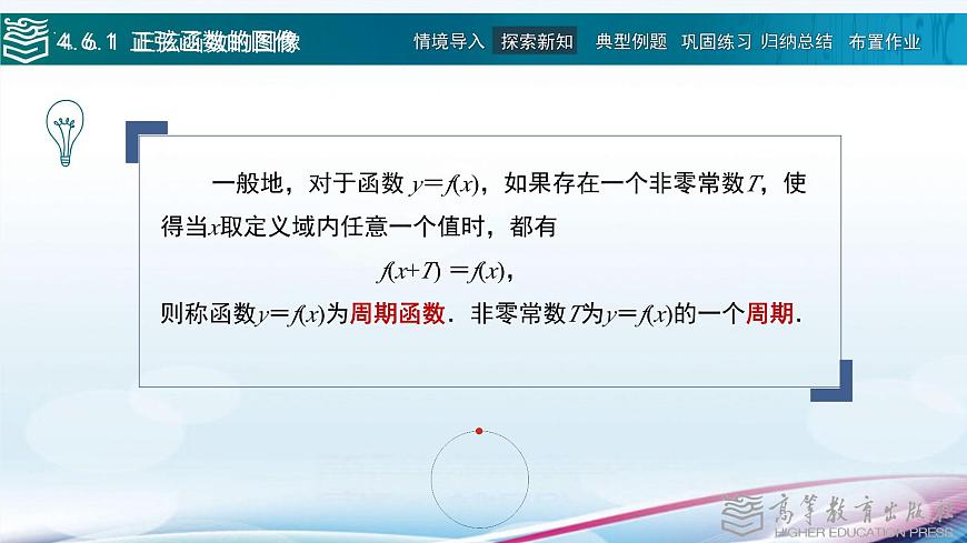 高等教育出版社 數(shù)學(xué)基礎(chǔ)模塊（上冊(cè)）第四章 第六節(jié)正弦函數(shù)的圖像和性質(zhì)PPT課件第7頁(yè)