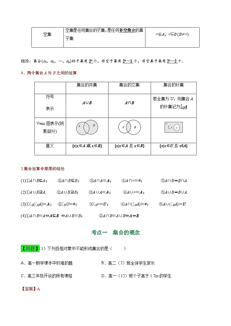 中职高考数学一轮复习讲练测1.1集合及其运算(讲)(解析版)第2页