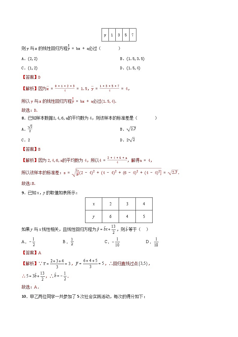 专题05 统计(专题练习)(高教版2021基础模块下册)(解析版)第3页
