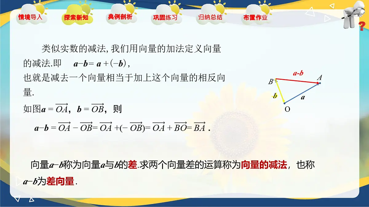 2.2.2 向量的减法运算(课件)-【中职专用】高二数学课堂(高教版2023修订版拓展模块一上册)第6页