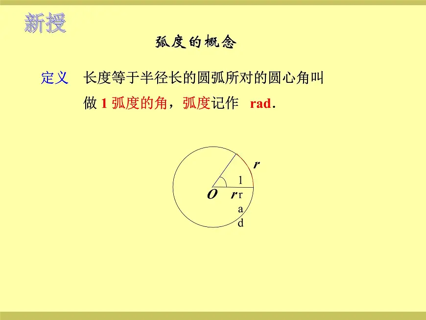 中职 数学 高教版(中职) 基础模块上册5.2 弧 度 制 课件第3页