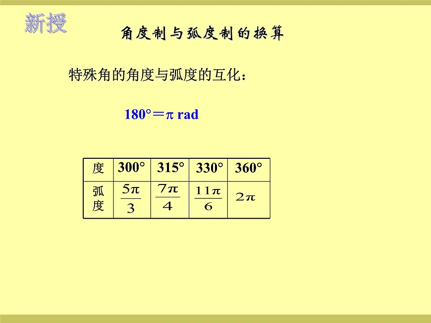 中职 数学 高教版(中职) 基础模块上册5.2 弧 度 制 课件第6页