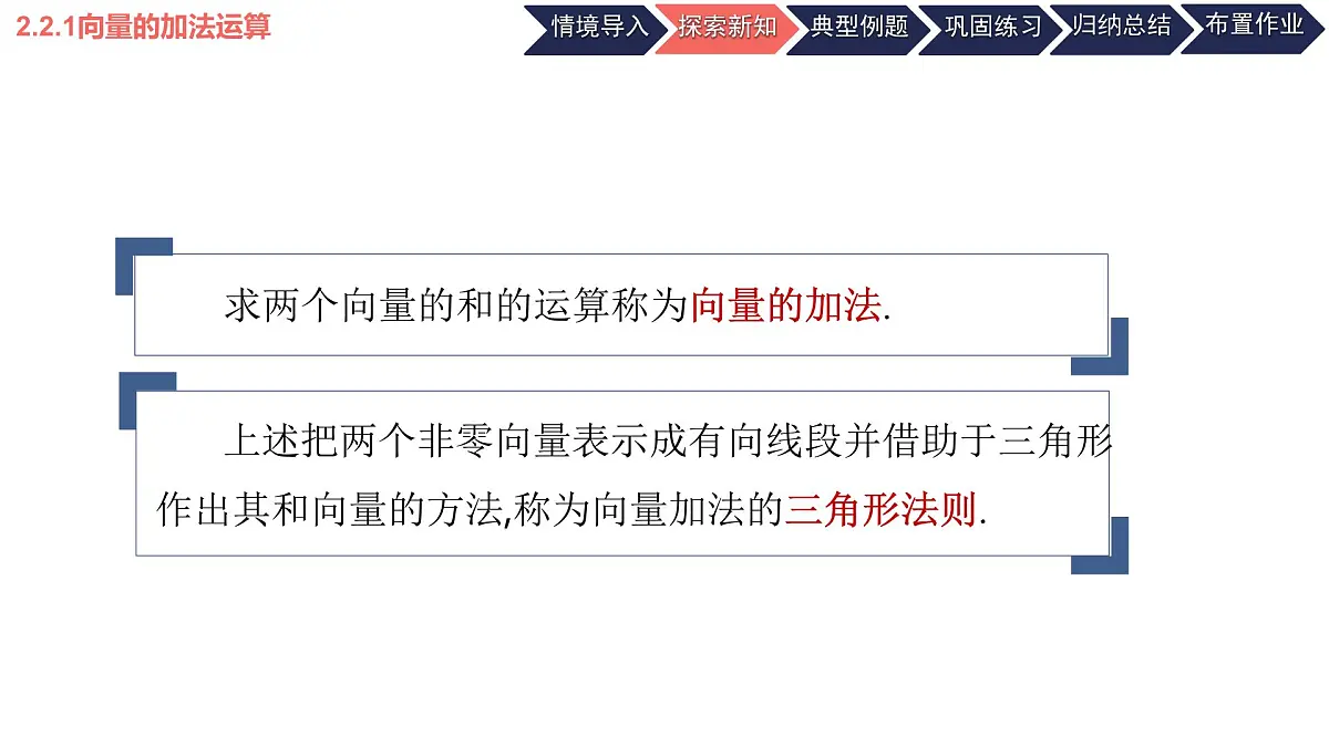 中职 数学 高教版(2021) 拓展模块一 上册2.2.1 向量的加法运算 课件第5页