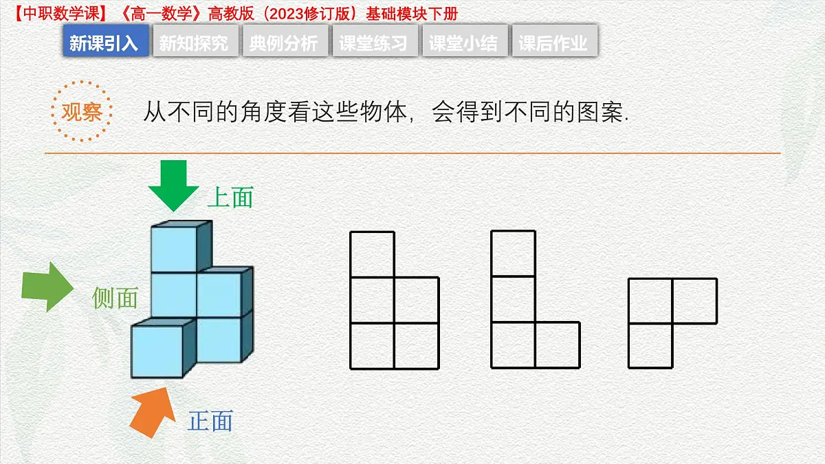 7.3 简单几何体的三视图 课件-2025-2026学年高一数学高教版2023基础模块下册第6页