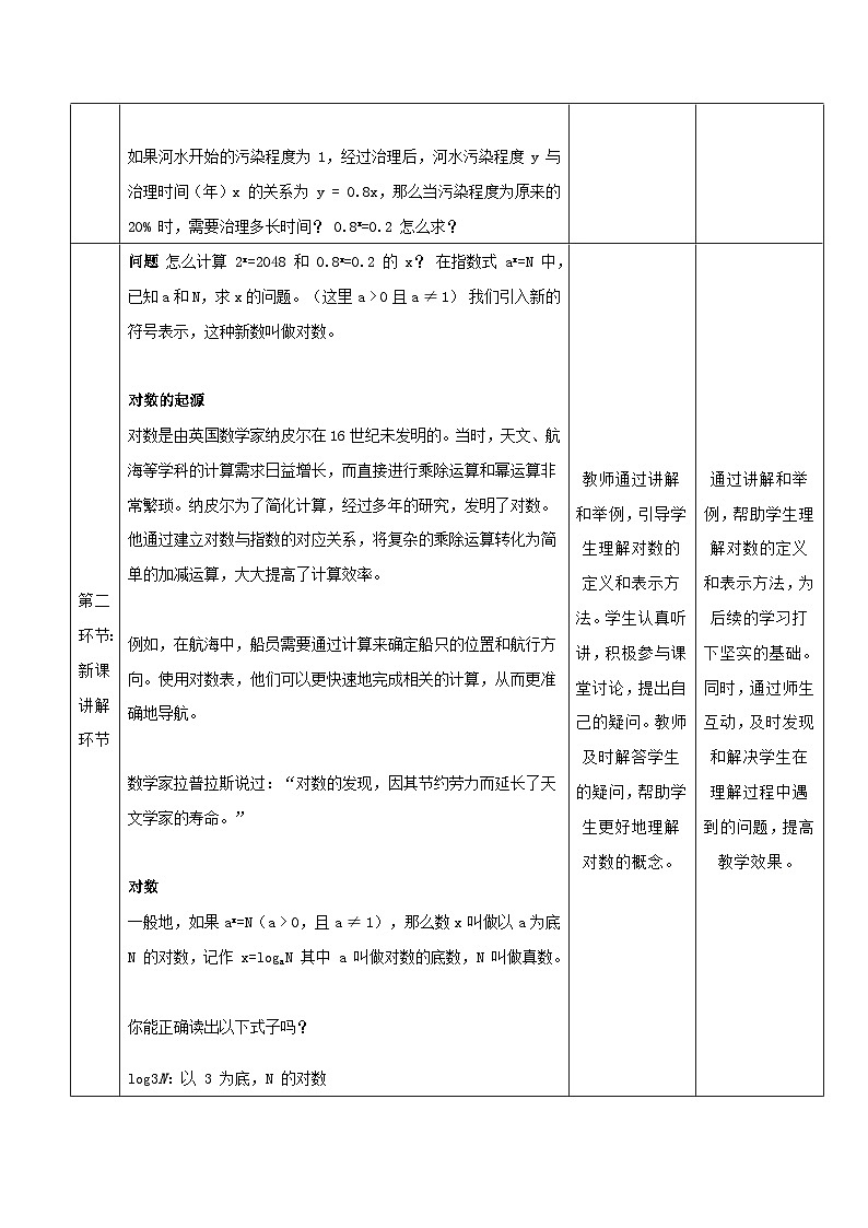 高教版2023修订版·高教版基础模块 5.3.1 对数的概念 教学设计第3页