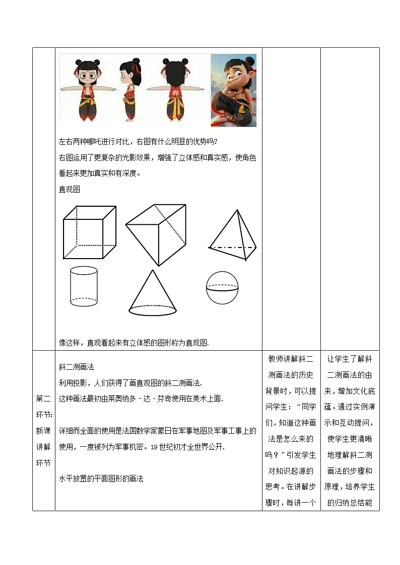 高教版2023修订版·高教版基础模块 7.1.2 直观图的画法 教学设计第3页