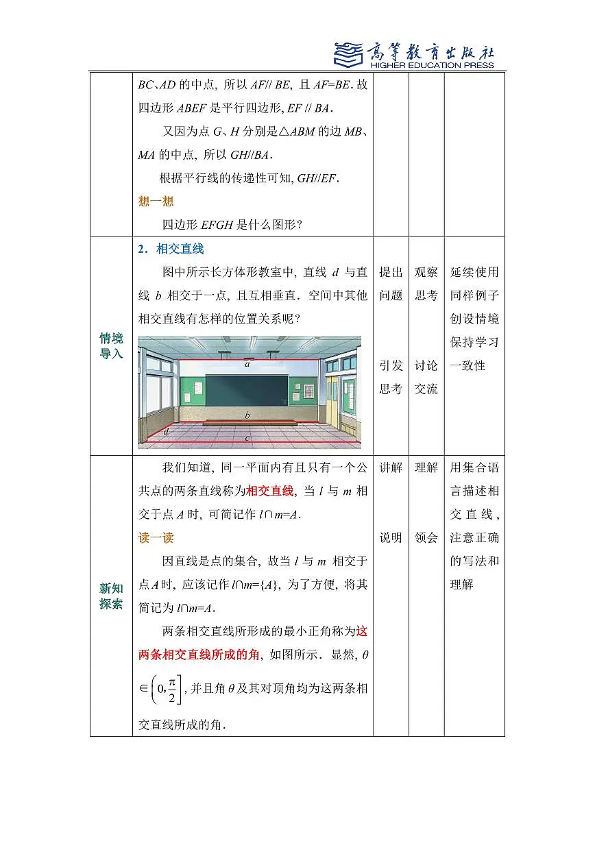 4.2直线与直线的位置关系教案第3页