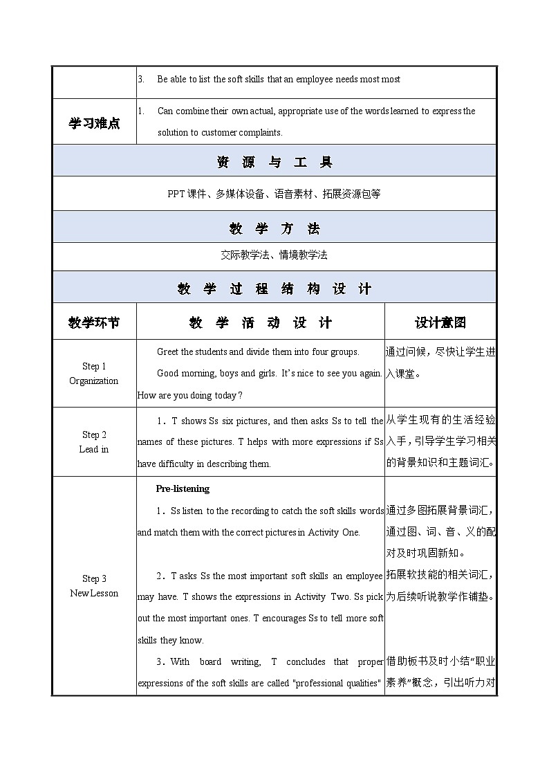 Unit 5 第1课时 【中职专用】高二英语(外研版2021拓展模块) 课件+教案02
