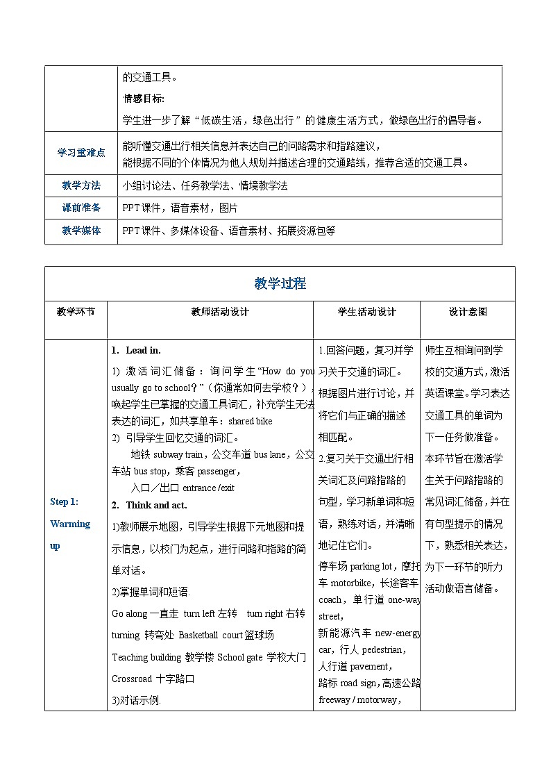 第1-2課時listening and speaking Unit 2  Transportation 教學(xué)設(shè)計-【中職專用】高一英語同步精品課堂（高教版2023修訂版·基礎(chǔ)模塊1）第2頁