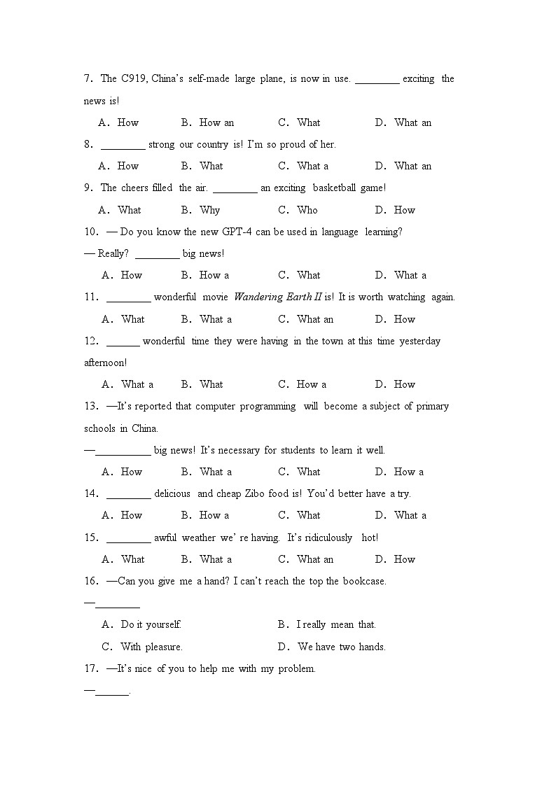 Unit 4 Volunteer Work(2卷)-【中職】高一英語高教版2021基礎(chǔ)模塊2(2023修訂版)單元測試卷(原卷版)第2頁