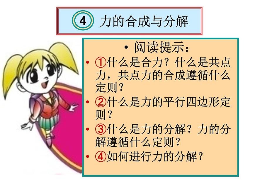 人教版物理（中職）通用類 1.4 力的合成與分解 課件第1頁