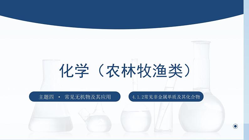 中职化学 高教版2021 农林牧渔类 同步课堂 主题四 第一节 常见非金属单质及其化合物(第2课时)(课件)第1页
